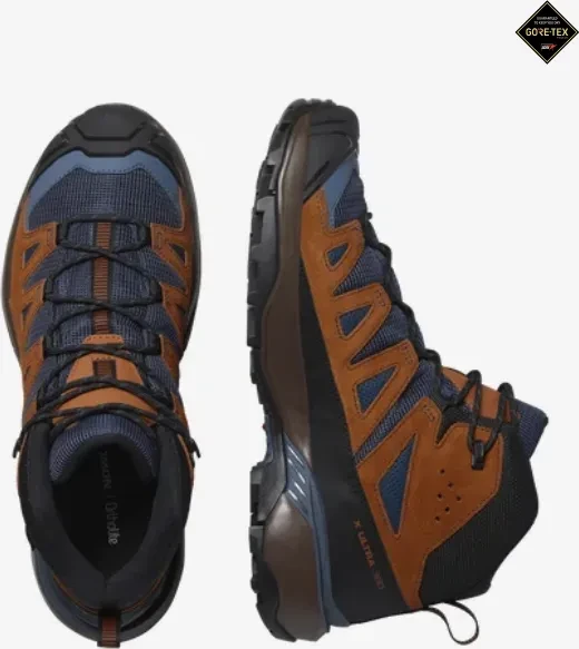 Salomon X Ultra 360 Leather Mid GTX blue nights/caramel cafe/grisaille (Herren)