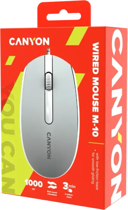 Canyon M-10 Wired Mouse, grau, USB