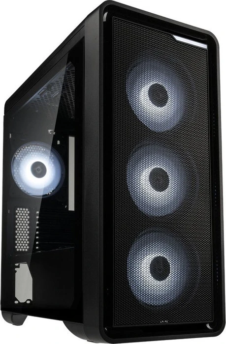 Zalman M3 Plus, schwarz, Glasfenster