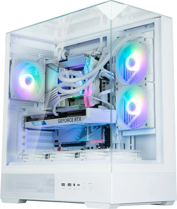 Zalman P40 Prism White, weiß, Glasfenster
