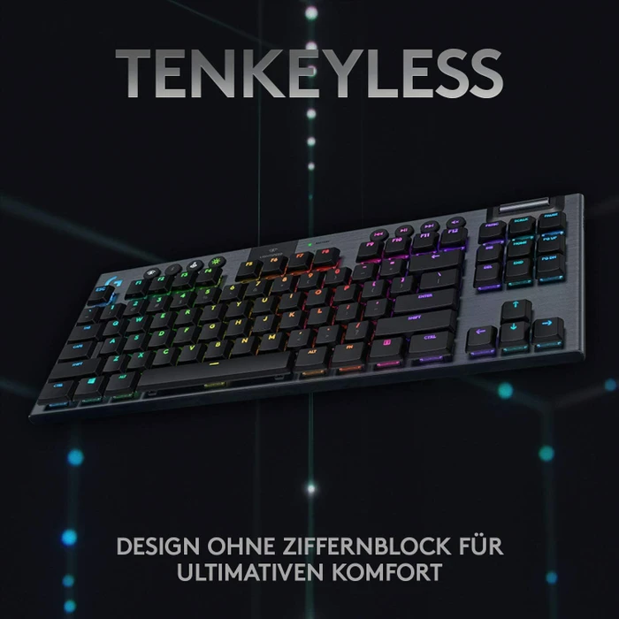 Logitech G915 TKL Carbon, LEDs RGB, schwarz, GL Tactile, USB/Bluetooth, DE