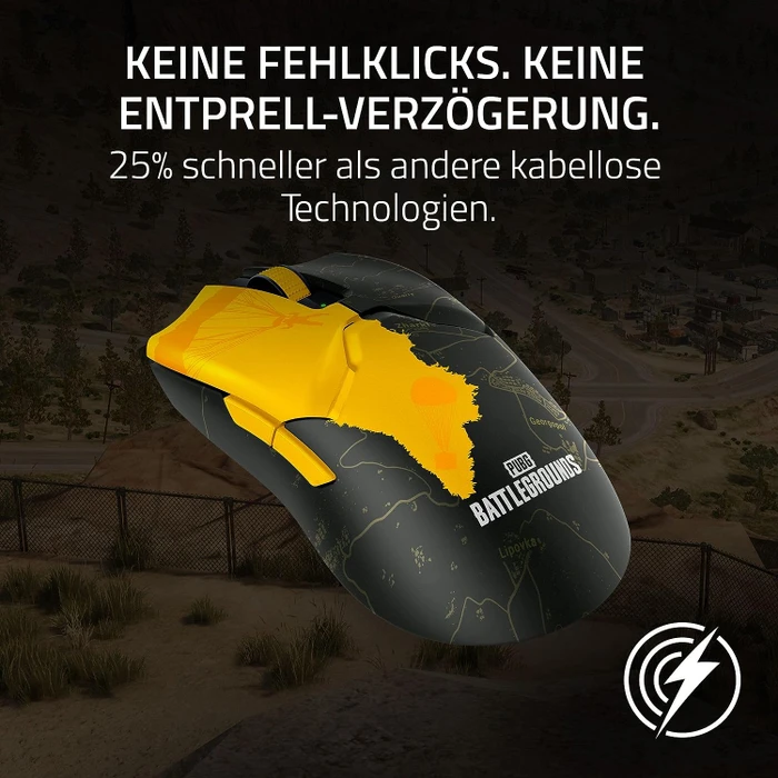 Razer Viper V2 Pro schwarz/gelb, PUBG: BATTLEGROUNDS Edition, USB