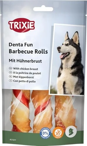 Trixie Denta Fun Barbecue-Kaurollen mit Huhn, 105g (3x 35g)