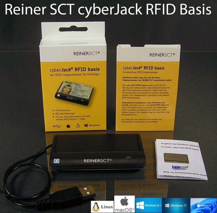 Reiner SCT cyberJack basis RFID-Cardreader, USB-A 2.0 [Stecker]