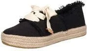 TOMS Carolina Lace-Up Espadrille black beachside woven with fray (Damen)