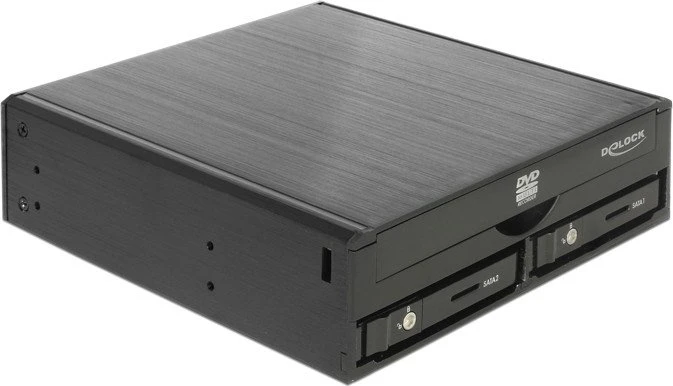 DeLOCK 5.25" Wechselrahmen auf 2x 2.5" SATA, 1x 5.25" Slimline