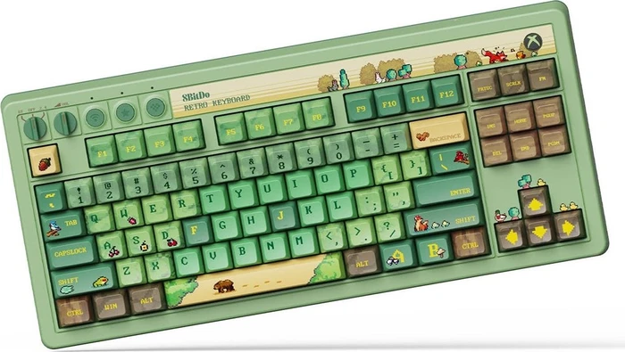 8BitDo Retro 87 Mechanical Keyboard, Forest Wonder, grün, Core Green Tactile, USB/Bluetooth, US