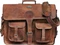 Cuero 18" Vintage Leder Umhängetasche Dark Brown, braun Vorschaubild