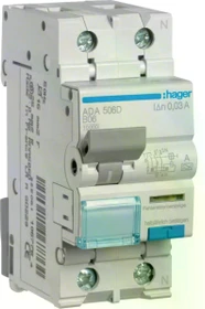 Hager Fehlerstrom-Leitungsschutzschalter 1P+N 10kA B-6A 30mA Typ A