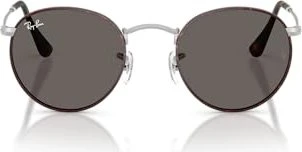 Ray-Ban RB3447 Round Metal 53mm matte matt havana on matt silver/dark grey