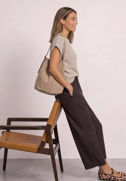 Street One High Waist Wide Leg Hose espresso brown (Damen)