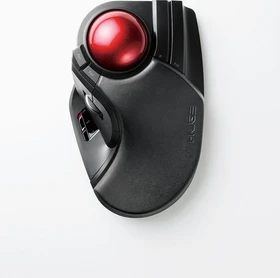 Elecom HUGE M-HT1DRBK Wireless Trackball schwarz/rote Kugel, Rechtshänder