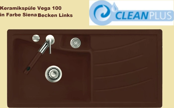 systemceram Vega 100 Einbau Becken links siena