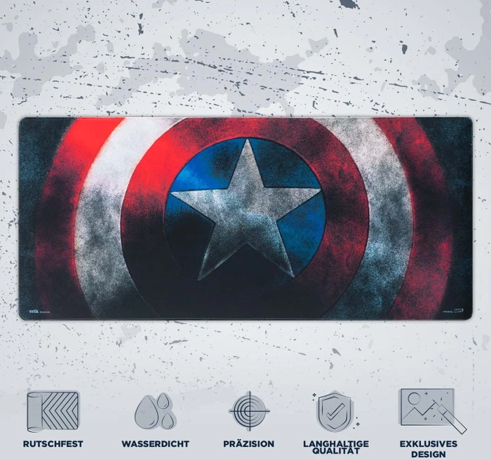Grupo Erik Editores Captain America Schild XL, 800x350mm, Motiv rot/blau/weiß
