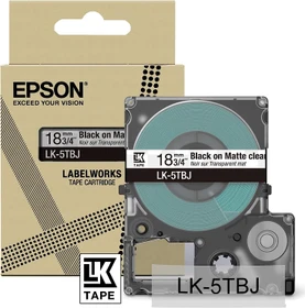 Epson LK-5TBJ Beschriftungsband, 18mm, schwarz/transparent matt