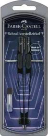 Faber-Castell Future Look Schnellverstellzirkel, schwarz/violett, Klarsichtetui