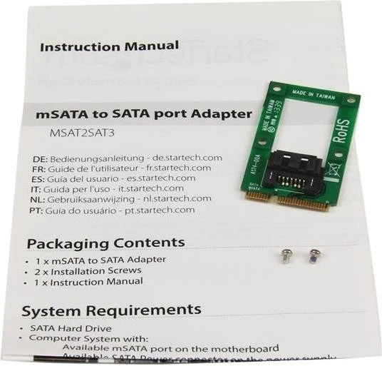 StarTech mSATA to SATA Adapter
