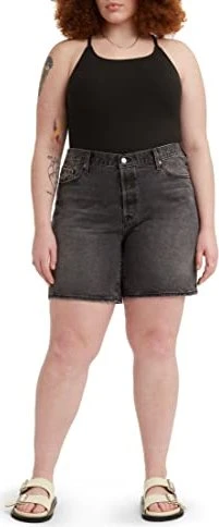 Levi's 501 90's Plus Shorts Jeans black worn in (Damen)