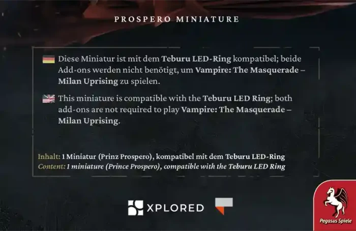 Teburu Vampire: Die Maskerade - Milan Uprising - Prospero, Prince of Milan Miniature (Erweiterung)