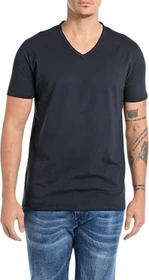 Replay Baumwolle V-Neck T-Shirt kurzarm night blue (Herren)