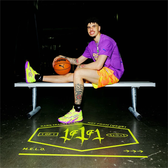 Puma MB.03 Spark safety yellow/purple glimmer