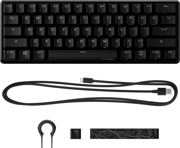 HP HyperX Alloy Origins 60, LEDs RGB, HyperX RED, USB, DE