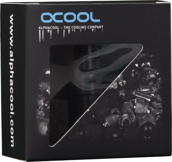 Alphacool Eiszapfen G1/4" IG Schnellverschluss Kupplung mit Schottverschraubung, deep black