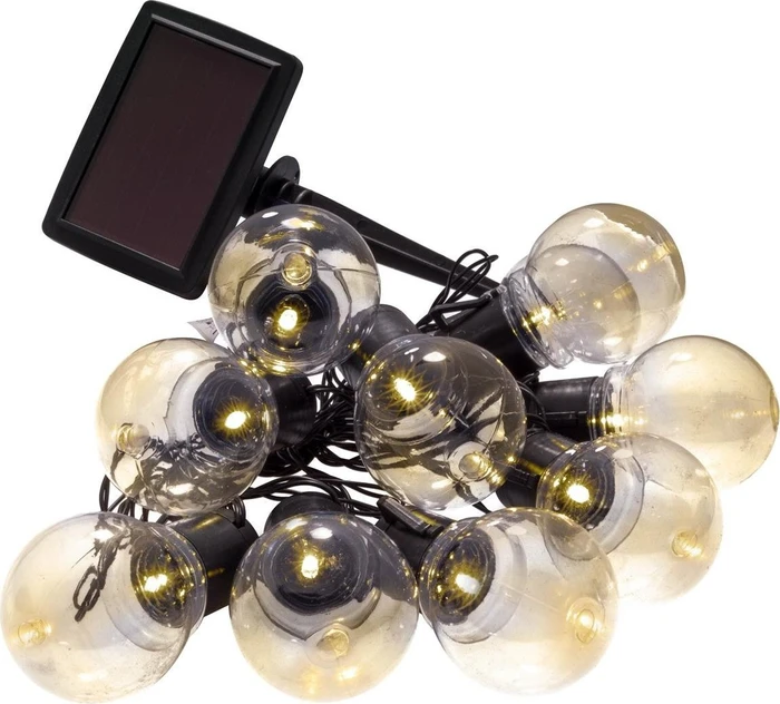 Nexos Solar Lichterkette schwarz LED 10x