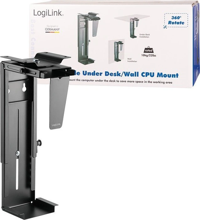 LogiLink PC-Halterung, Untertischmontage, Wandmontage