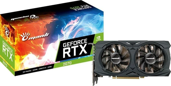 Manli GeForce RTX 2070 Twin Fan, 8GB GDDR6, DVI, HDMI, 3x DP