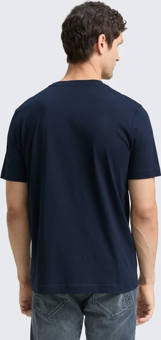 Tom Tailor Logo-Print T-Shirt kurzarm dark blue silhouette (Herren)