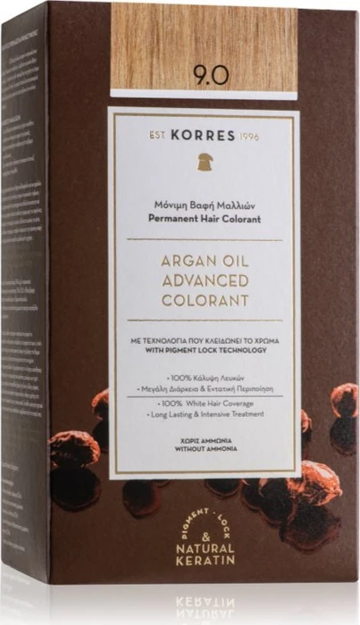 Korres Argan Oil Permanent Hair Colorant Haarfarbe 9.0 hellblond