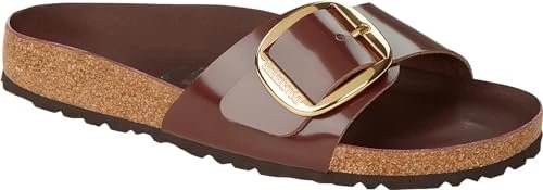 Birkenstock Madrid Big Buckle Naturleder Lack high shine chocolate (Damen)