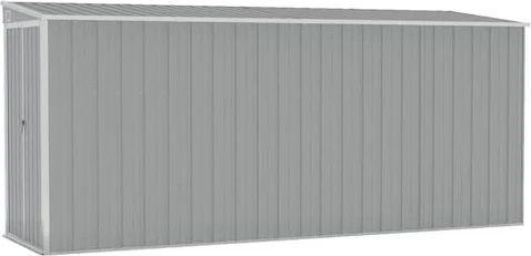 vidaXL Metall Anbau-Gerätehaus 118x382cm grau
