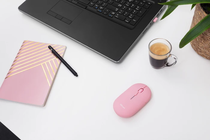 Trust Puck Wireless Mouse rosa, USB/Bluetooth