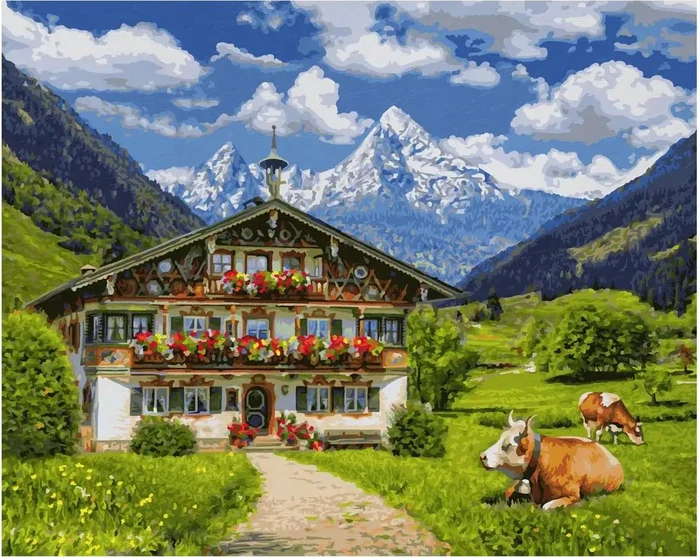 Schipper Arts & Crafts Malen nach Zahlen Bergbauernhof