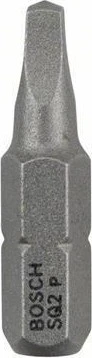 Bosch Professional Extra Hart Innenvierkant Bit 1/4", R2x25mm, 25 Stück
