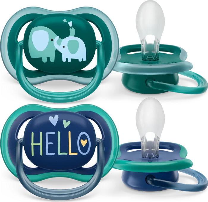 Philips Avent SCF349/19 Ultra Air Beruhigungsschnuller, 18+M, Silikon, mehrfarbig/tiere, 4 Stück