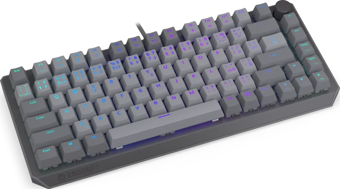 Endorfy Thock V2 75%, PBT, grau, LEDs RGB, hot-swap, Endorfy RED, USB, CZ/SK