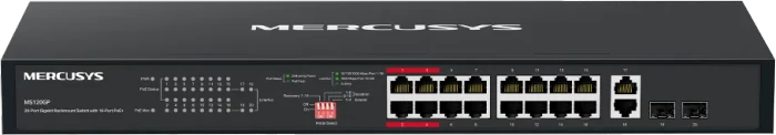 Mercusys Rackmount Gigabit Switch, 18x RJ-45, 2x SFP, 192W PoE+