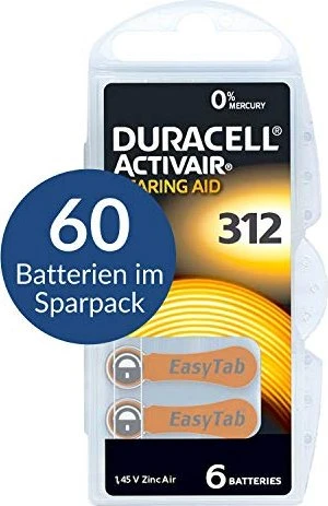 Duracell DA312 PR41/PR736, 60er-Pack