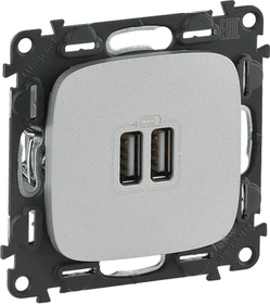 Legrand Valena Allure USB-Ladedose 2400mA, aluminium