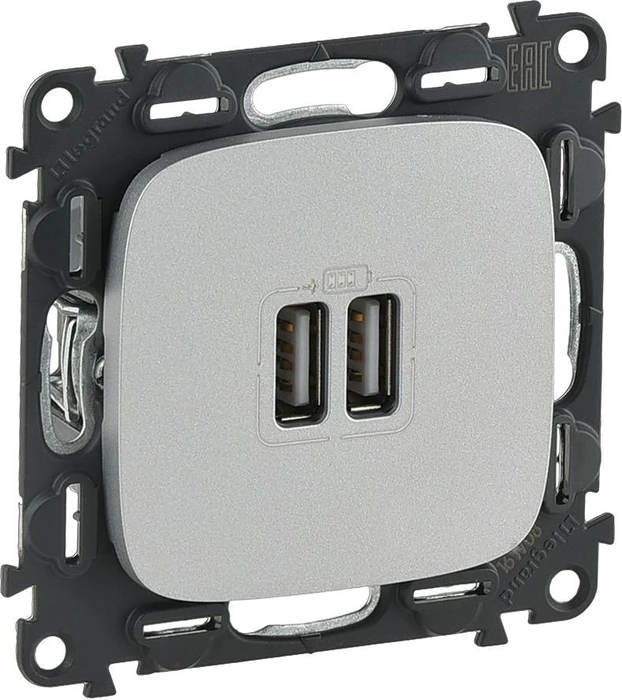Legrand Valena Allure USB-Ladedose 2400mA, aluminium