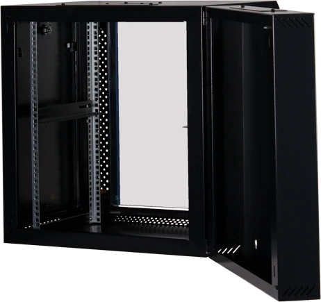 Rockstable 19" Wandschrank 12HE, Sicherheitsglastür, IP2X, schwarz, 600mm tief