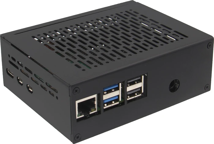 Geekworm Gehäuse für Raspberry Pi 5 X1011 Shield, schwarz