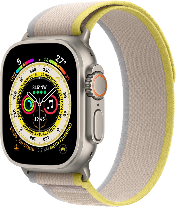Apple Trail Loop S/M für Apple Watch Ultra (49mm) gelb/beige