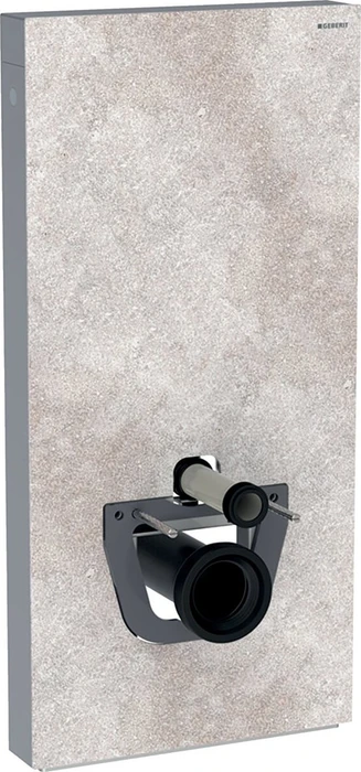 Geberit Monolith Sanitärmodul für Wand-WC, 101cm, Steinzeug Betonoptik/Aluminium schwarzchrom