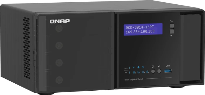QNAP QGD-3014 Dual-System VM-Host & NAS Desktop Gigabit Smart Switch, 16x RJ-45, 2x RJ-45/SFP, 140W PoE+