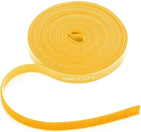 deleyCON Klett-Kabelbinder, 10mm, 5m, gelb