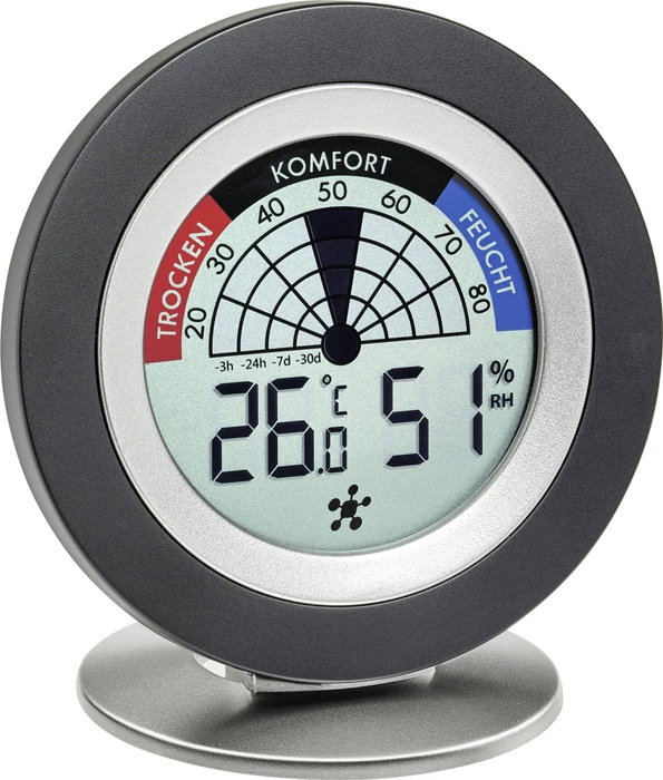 TFA Dostmann Cosy Radar Temperaturstation silber, digital